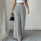 High-Waist Striped Wide-Leg Trousers
