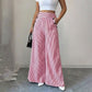 High-Waist Striped Wide-Leg Trousers