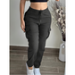 Women's Solid Color Tapered Cargo Pants