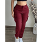 Women's Solid Color Tapered Cargo Pants