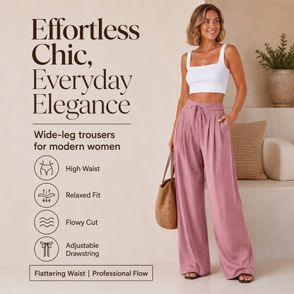 ⌛Limited-Time Offer🛍️Women's Casual Flowy Pleated Wide-Leg Pants