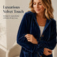 Women's Velvet Hoodie Jacket with Ruffle Sleeve