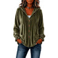 Women's Velvet Hoodie Jacket with Ruffle Sleeve