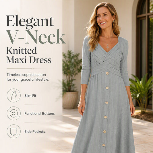 👖 LIMITED-TIME 50% OFF! ✨ Women's Casual Cross-Front V-Neck Cotton Dress