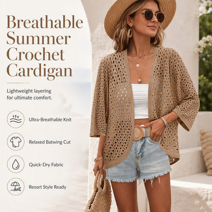 Women's Casual Openwork Lightweight Cardigan
