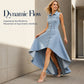 Women's Sleeveless Denim Dress with Asymmetrical Hem