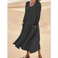 Women's Solid Color Long Sleeve Dress