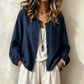 Women's Loose Solid Color Button Down Shirt
