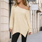 Women's Off-Shoulder Top with Split Hem