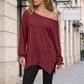 Women's Off-Shoulder Top with Split Hem