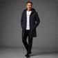 Men's Mid-Length Hooded Windbreaker Jacket