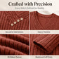 Women's Ribbed Knit V-Neck Top with Decorative Buttons