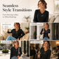 Women's Ribbed Knit V-Neck Top with Decorative Buttons