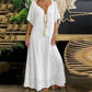 Women's Elegant V -neck Leisure Lace Long Skirt