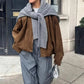 Women’s Fashionable Suede-Effect Pilot Jacket