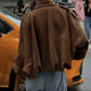 Women’s Fashionable Suede-Effect Pilot Jacket