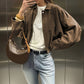 Women’s Fashionable Suede-Effect Pilot Jacket
