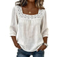 Women’s Square Neck Lace Crochet Blouse
