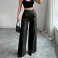 Women's High-Waist Wide-Leg Pants with Belt