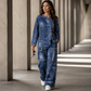 Women's Long Sleeve Top & Wide Leg Pants Set