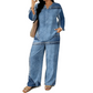 Women's Long Sleeve Top & Wide Leg Pants Set