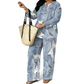 Women's Long Sleeve Top & Wide Leg Pants Set