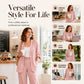 Women's Casual Blazer and Pants 2-Piece Set