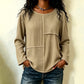 ⏰Last Day Sale 50% Off 💃Women's Crewneck Textured Patchwork Top