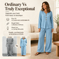 ⏰Last Day Sale 50% Off 💃 Women's V-Neck Long Sleeve Top & Wide-Leg Pants Set