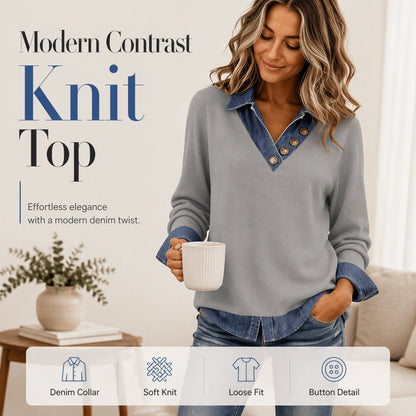 👖 LIMITED-TIME 50% OFF! ✨ Women's Casual Patchwork Long Sleeve Top