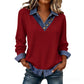 👖 LIMITED-TIME 50% OFF! ✨ Women's Casual Patchwork Long Sleeve Top