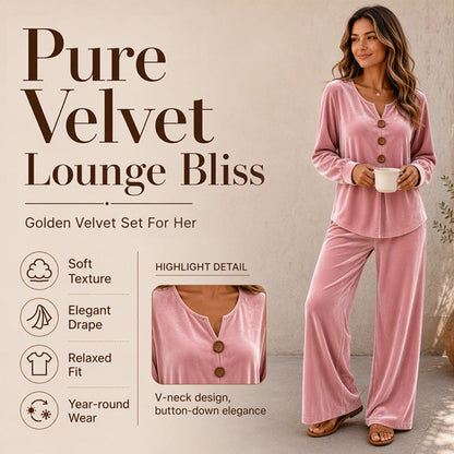 Women's Casual Velvet 2-Piece Loungewear Set