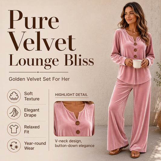 Women's Casual Velvet 2-Piece Loungewear Set