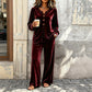 Women's Casual Velvet 2-Piece Loungewear Set