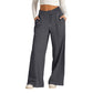 Women's Casual Wide-Leg Pants with Drawstring Elastic
