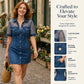 Women's Fashion Sheer Lace Denim Mini Dress