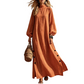Women's Loose Long Sleeve Maxi Dress