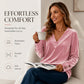 Women's V-Neck Long Sleeve Velvet Top