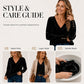 Women's V-Neck Long Sleeve Velvet Top