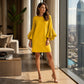 Women's Ruffle Bell Sleeve Dress