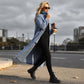 Women’s Casual Longline Button-Up Denim Coat