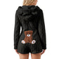 Women’s Plush Hooded Long Sleeve Romper