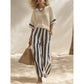 Women's Casual Striped Two Piece Wide Leg Pants Set
