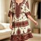 Women’s Bohemian V-Neck Tiered Ruffle Dress