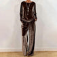 Women's Velvet Top & Pants 2-Piece Set