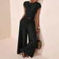 Women's Crossover Top & Wide-Leg Pants Set