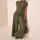 Women's Crossover Top & Wide-Leg Pants Set