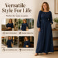Women's Striped Elastic Waist Maxi Dress