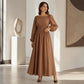 Women's Striped Elastic Waist Maxi Dress