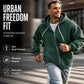 Men's Full -Zip Waffle Knit Hooded Sweatshirt